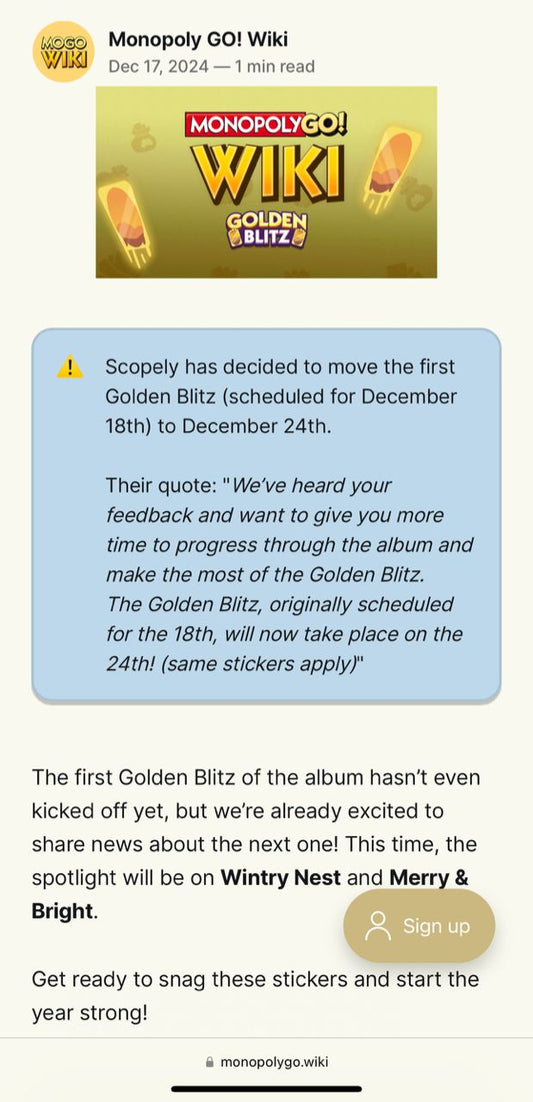 GOLDEN BLITZ ( 24th dec )